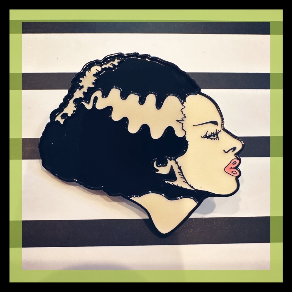 [ 3 FOR $20 ] LARGE BRIDE OF FRANKENSTEIN ENAMEL PIN